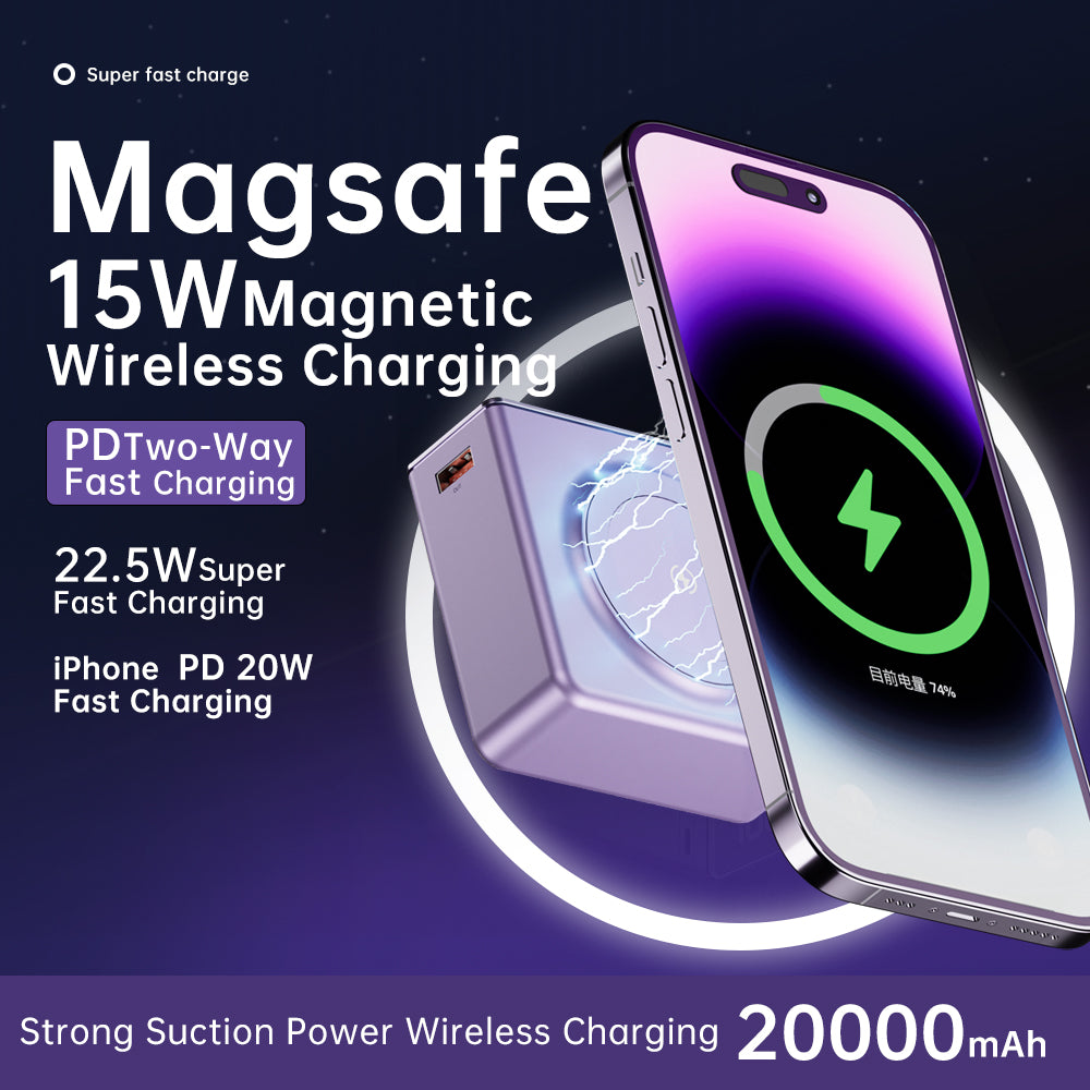 22.5W Fast Charging Powerbank for Laptop Mini Portable Charger, Magnetic Wireless Charge Compatible with Magsafe iPhone