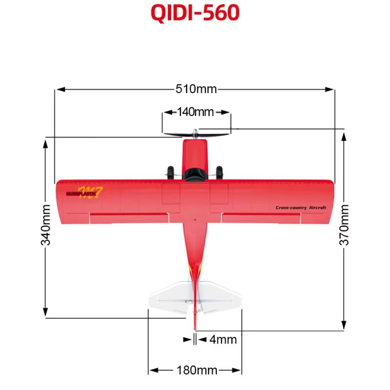 M7 QIDI560D RC Airplane  510mm Wingspan Stunt Plane With 6Axis Gyro  WindResistant Flight Control 4