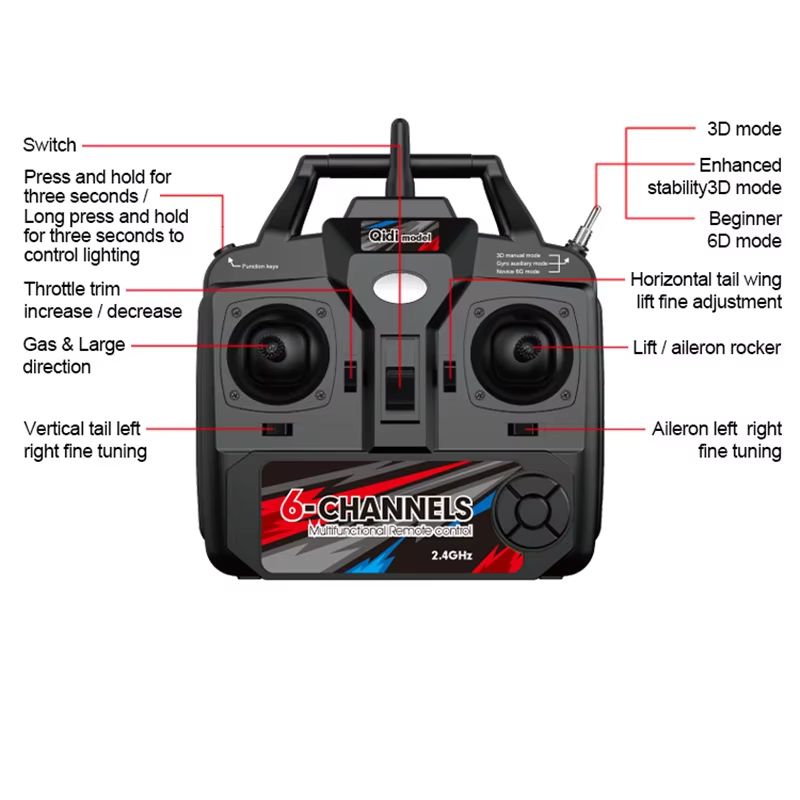 M7 QIDI560D RC Airplane  510mm Wingspan Stunt Plane With 6Axis Gyro  WindResistant Flight Control 5