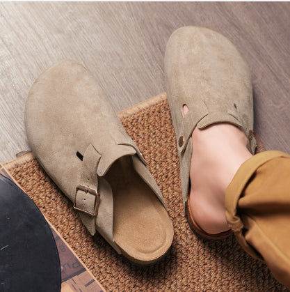 Retro Womens Slingback Suede Clogs Soft Soled Round Toe ThickSoled Fashion Shoes For Outdoor  Beach 7