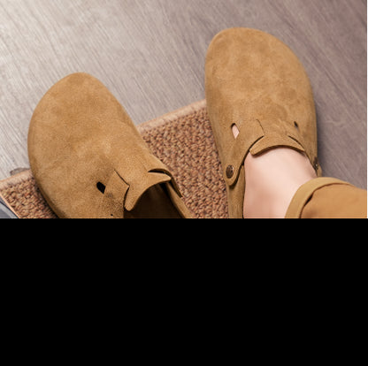 Retro Womens Slingback Suede Clogs Soft Soled Round Toe ThickSoled Fashion Shoes For Outdoor  Beach 9