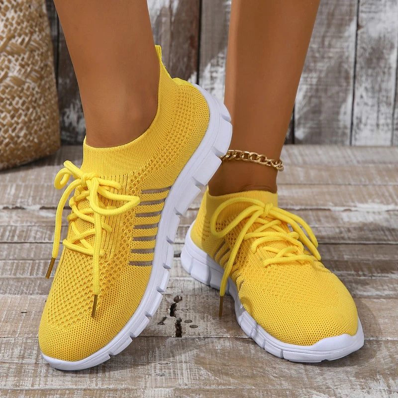 Lightweight Summer Mesh Casual Shoes Breathable LaceUp SlipOn Sports Sneakers For Womens Everyday W 9