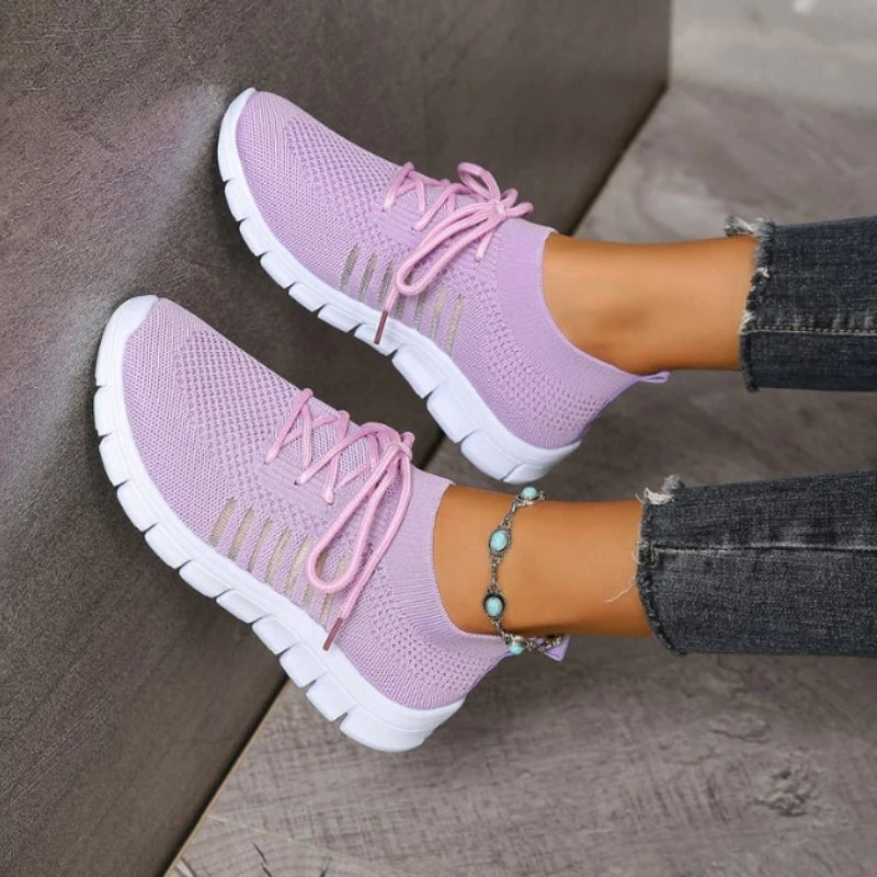 Lightweight Summer Mesh Casual Shoes Breathable LaceUp SlipOn Sports Sneakers For Womens Everyday W 11