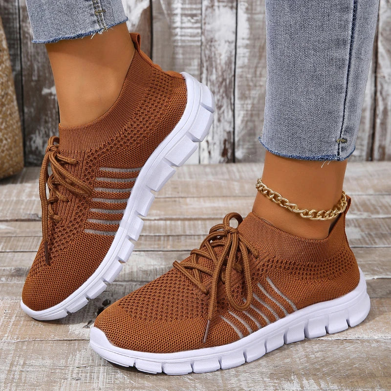 Lightweight Summer Mesh Casual Shoes Breathable LaceUp SlipOn Sports Sneakers For Womens Everyday W 12