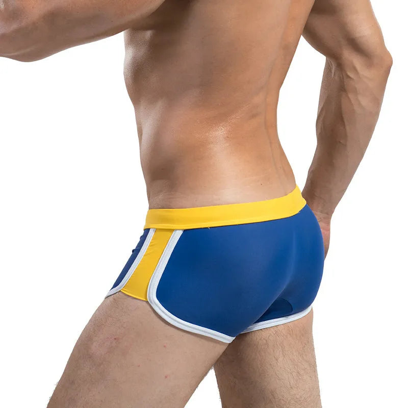 Breathable Fabric Double Insured Swimsuit Pants Pleated Elastic Waist Trunks For Men And Women 1
