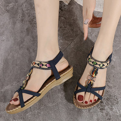 Stylish Women Sandals Shoes Summer Soft Wedge Sandals For Ladies Beach Walking Footwear Lightweight 3