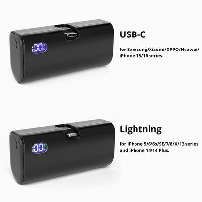 Fast Charging Portable Charger Mini Power Bank Foldable USBC Lightning External Battery For IPhone  4