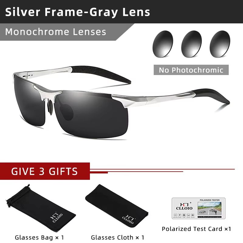 CLLOIO Aluminum Polarized Photochromic Sunglasses For Men  UV Protection AntiGlare Chameleon Drivin 11