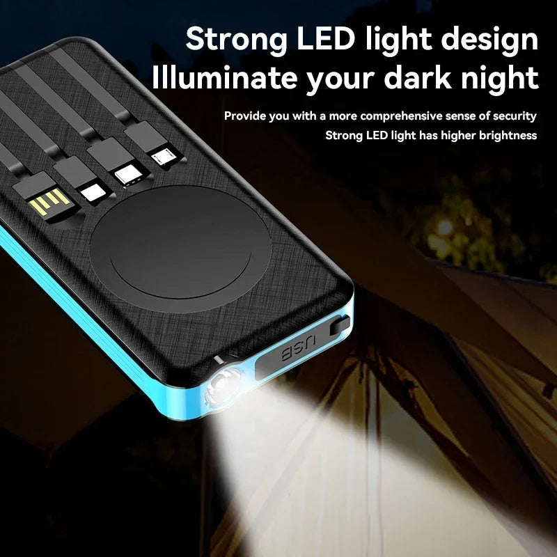 Solar Power Bank By Xiaomi Wireless Fast Charging Battery Large Capacity Portable Charger Dual USB  4