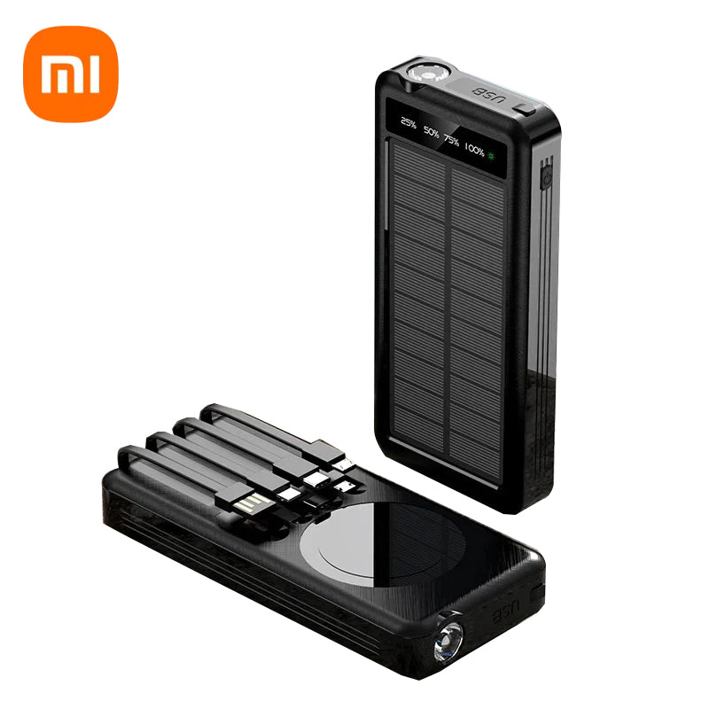 Solar Power Bank By Xiaomi Wireless Fast Charging Battery Large Capacity Portable Charger Dual USB  6