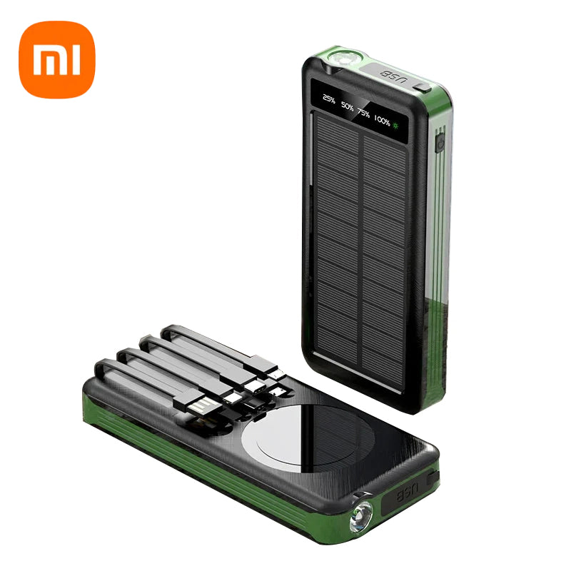 Solar Power Bank By Xiaomi Wireless Fast Charging Battery Large Capacity Portable Charger Dual USB  7