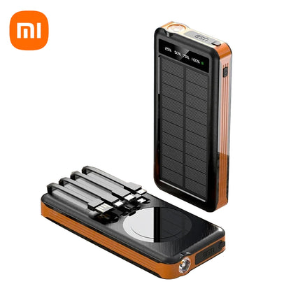 Solar Power Bank By Xiaomi Wireless Fast Charging Battery Large Capacity Portable Charger Dual USB  8