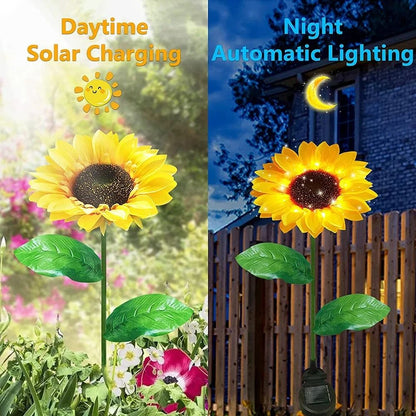 Simulated Solar Sunflower Smart Garden Light Waterproof LED 4