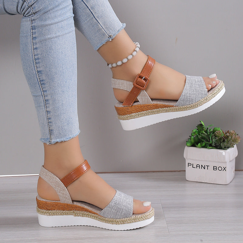Womens Wedge Sandals Fashion Summer Heeled Shoes For Parties  Daily Wear Soft Retro Footwear 3