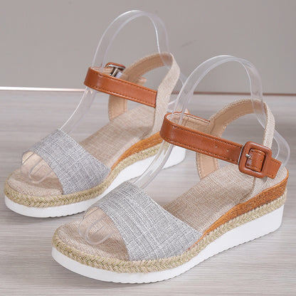Womens Wedge Sandals Fashion Summer Heeled Shoes For Parties  Daily Wear Soft Retro Footwear 5