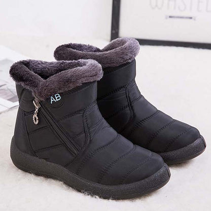 Waterproof Snow Women Boots, Soft Fur Comfortable Womens Winter Boots with Zipper, Warm Shoes for Cold Weather