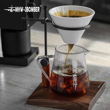 MHW3BOMBER 500ml Glass Coffee Server  Elegant Pour Over Coffee Pot For Home Brewing 4