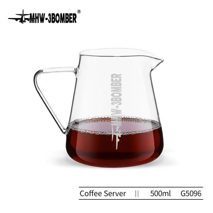 MHW3BOMBER 500ml Glass Coffee Server  Elegant Pour Over Coffee Pot For Home Brewing 6