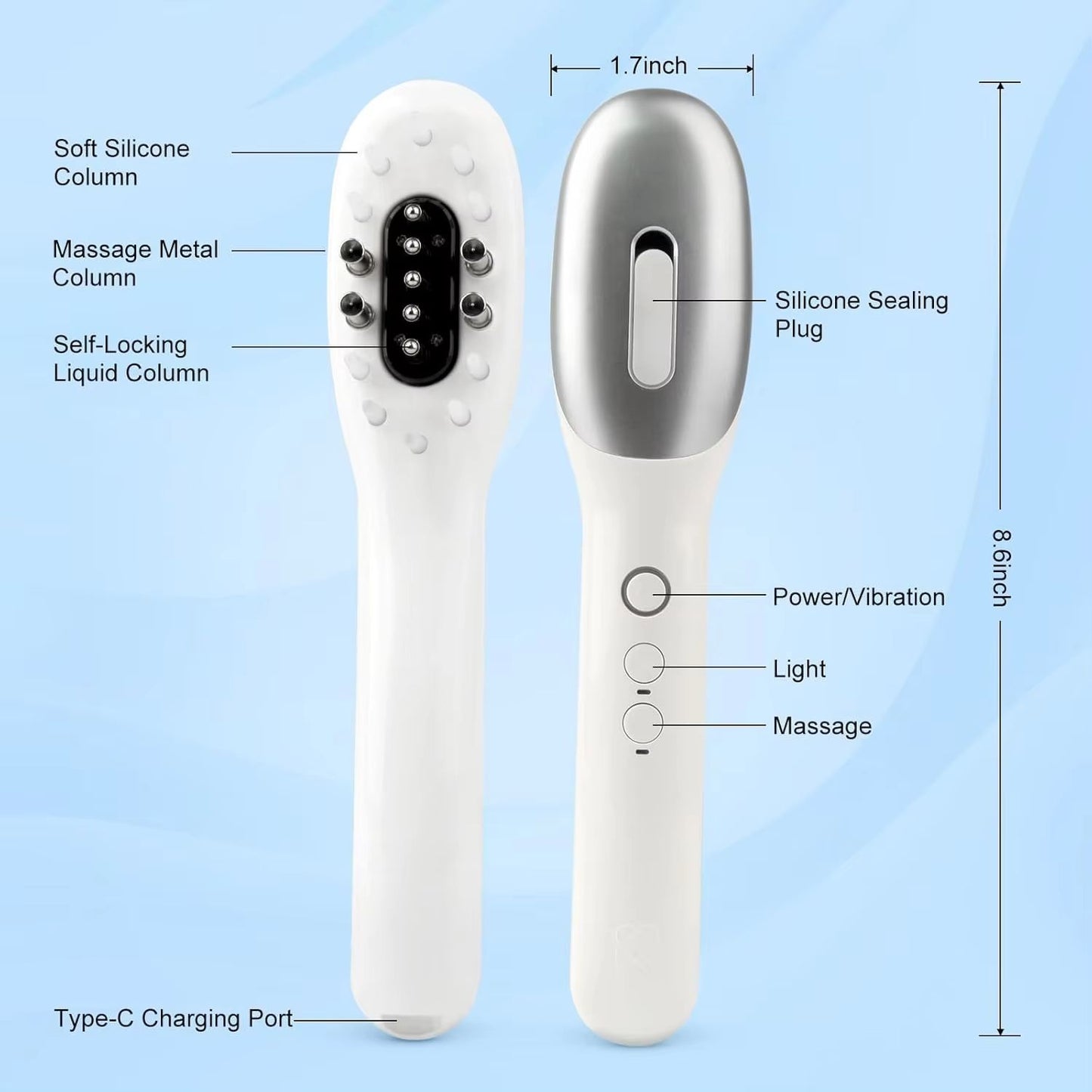 3in1 EMS Hair Growth Comb With Red  Blue Light Therapy  Scalp Massager And Hair Oil Dispenser For A 3
