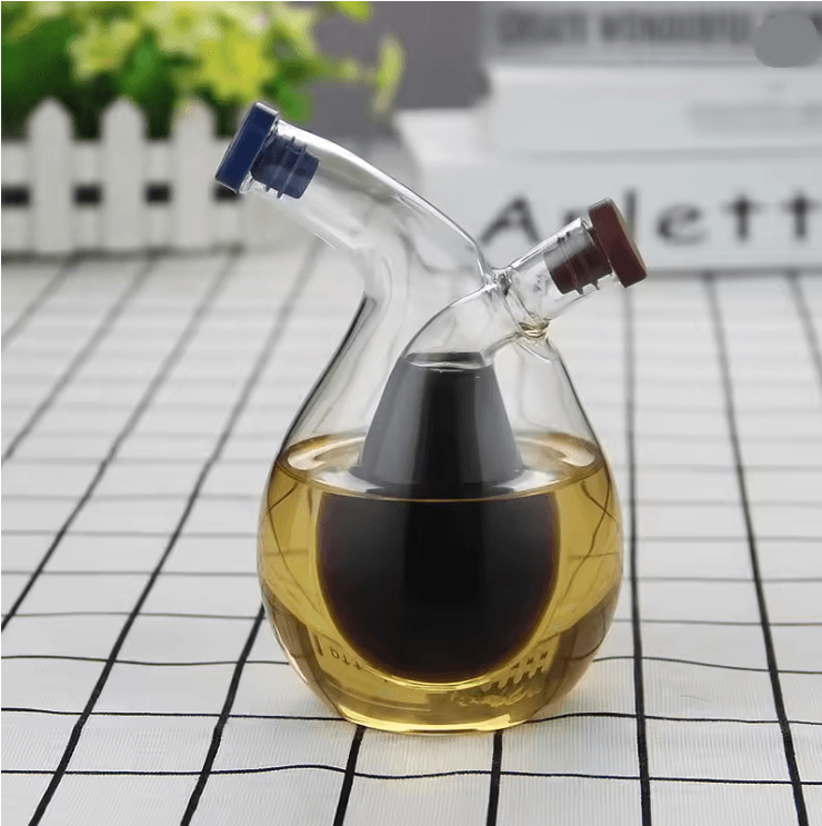 DualPour 2 In 1 Glass Oil And Vinegar Bottle Double Layer Condiment Dispenser For Kitchen Storage 1