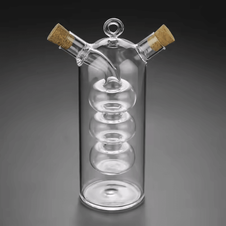 DualPour 2 In 1 Glass Oil And Vinegar Bottle Double Layer Condiment Dispenser For Kitchen Storage 2