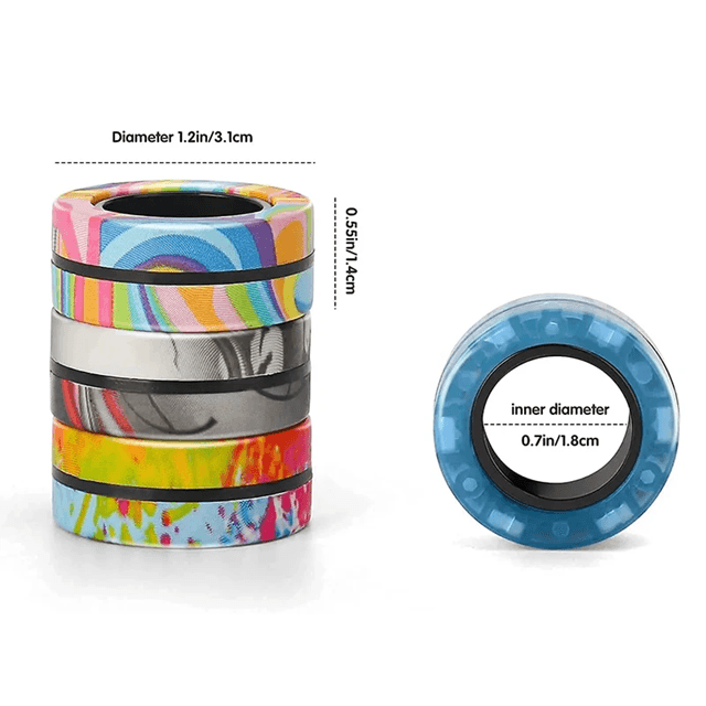 SpinMag Magnetic Fidget Rings Set 3 Pack Stress Relief Toy For Focus And Relaxation 1