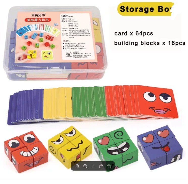 ExpressCube Kids Face Expression Puzzle Building Blocks Montessori Learning Toy 4