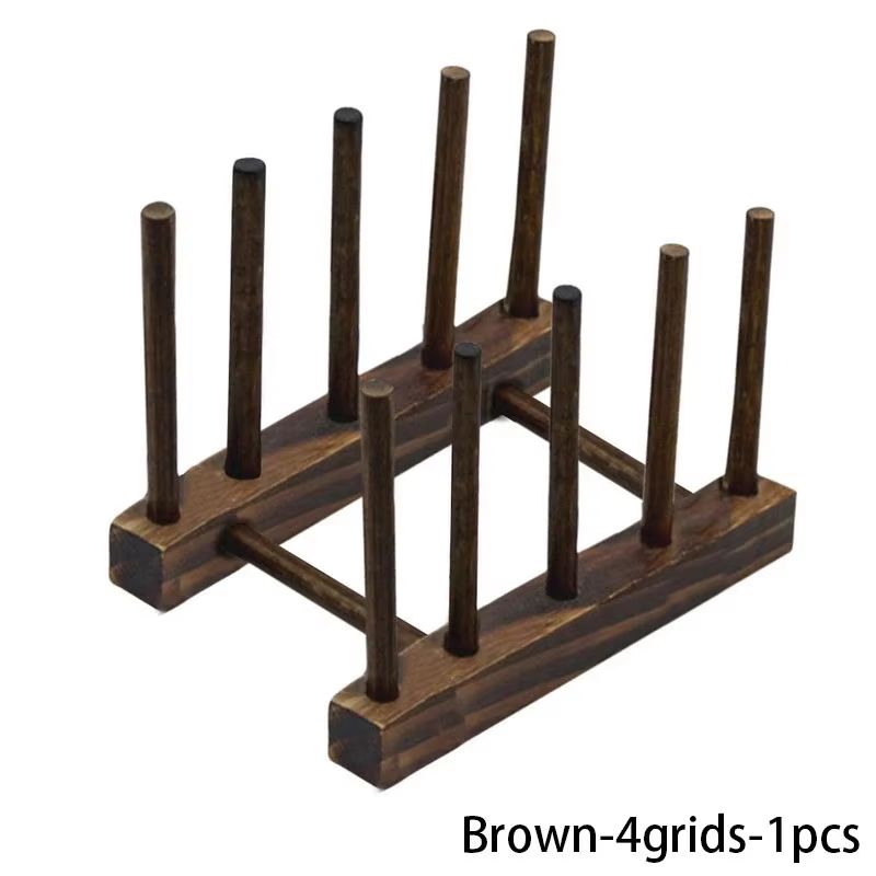 MultiFunctional Wooden Dish Drying Rack  Kitchen Countertop Organizer With Drainboard For Tableware 15