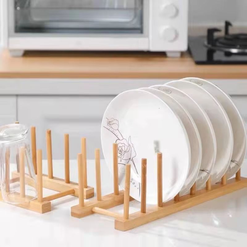 MultiFunctional Wooden Dish Drying Rack  Kitchen Countertop Organizer With Drainboard For Tableware 1