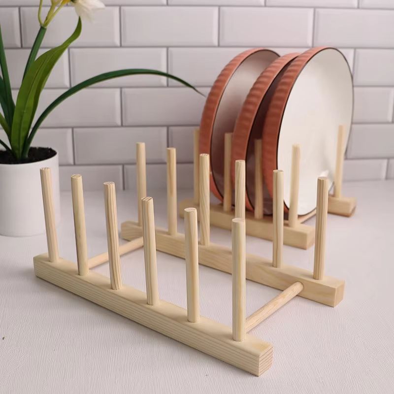 MultiFunctional Wooden Dish Drying Rack  Kitchen Countertop Organizer With Drainboard For Tableware 2