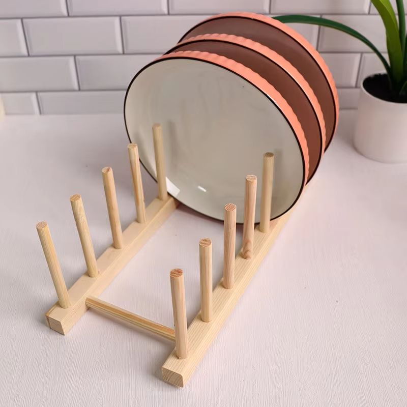MultiFunctional Wooden Dish Drying Rack  Kitchen Countertop Organizer With Drainboard For Tableware 3