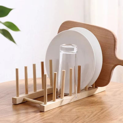 MultiFunctional Wooden Dish Drying Rack  Kitchen Countertop Organizer With Drainboard For Tableware 4