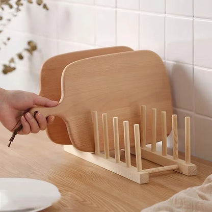 MultiFunctional Wooden Dish Drying Rack  Kitchen Countertop Organizer With Drainboard For Tableware 5