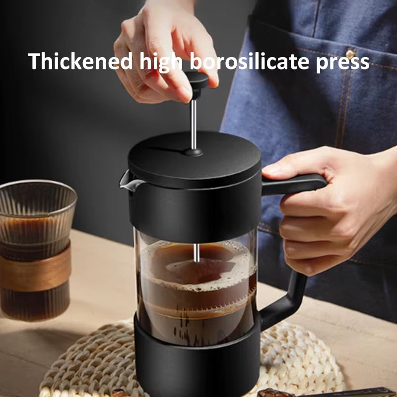 Premium Borosilicate Glass French Press Coffee Maker  Hand Brew Pot For Perfect Coffee Every Time 1
