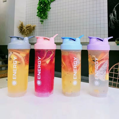 LeakProof Protein Shaker  Sports Water Bottle With Powder Compartment  500700ML Portable Travel Jui 2