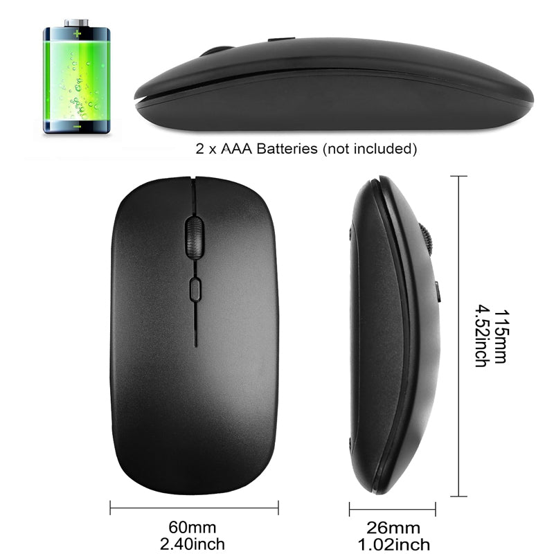 Optical Mice ,Slim Wireless Mouse, Ergonomic Design Mice With USB Receiver for PC Laptop