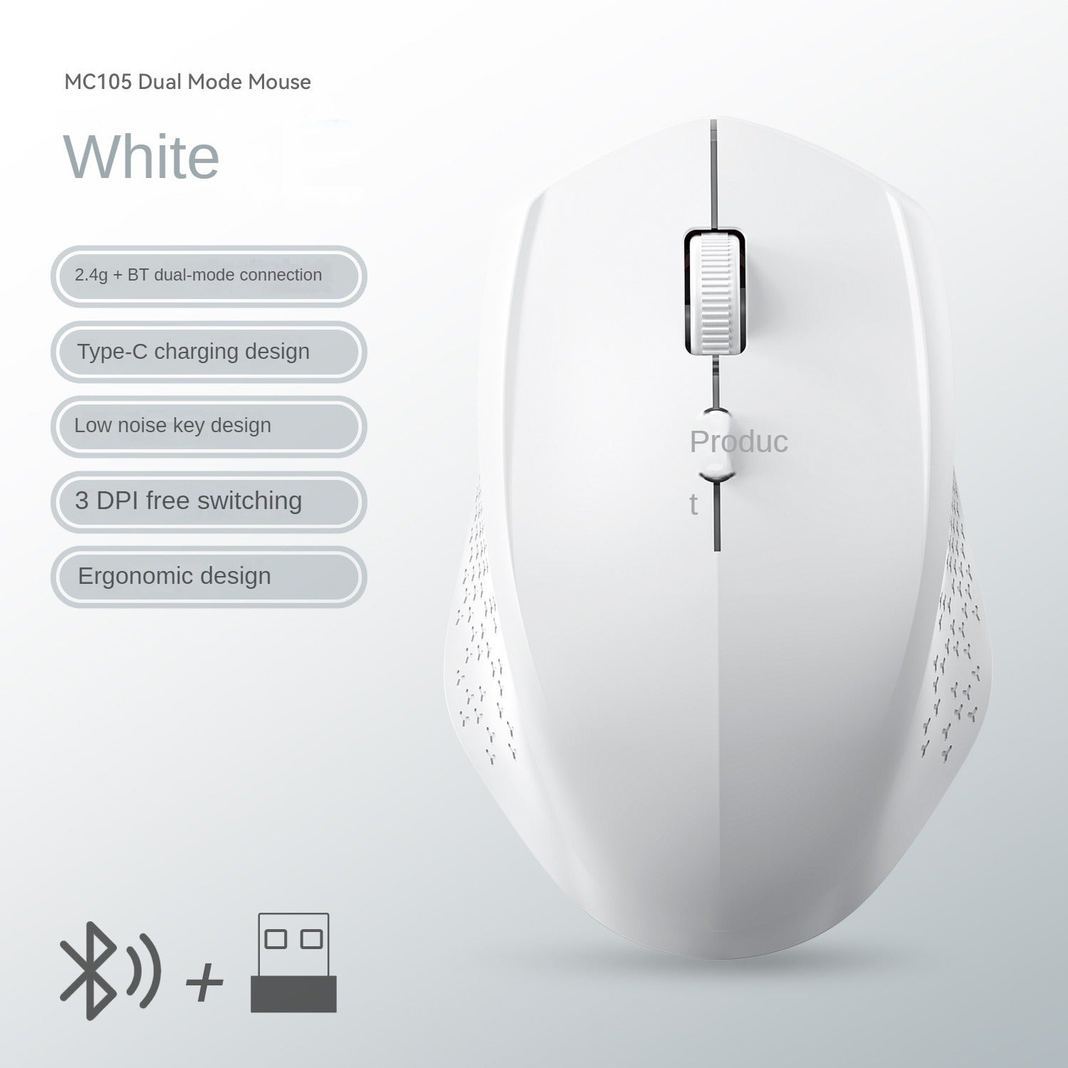 Dual Mode Bluetooth 52 Mouse Silent Wireless Gaming Mouse Rechargeable For Laptop And PC 9