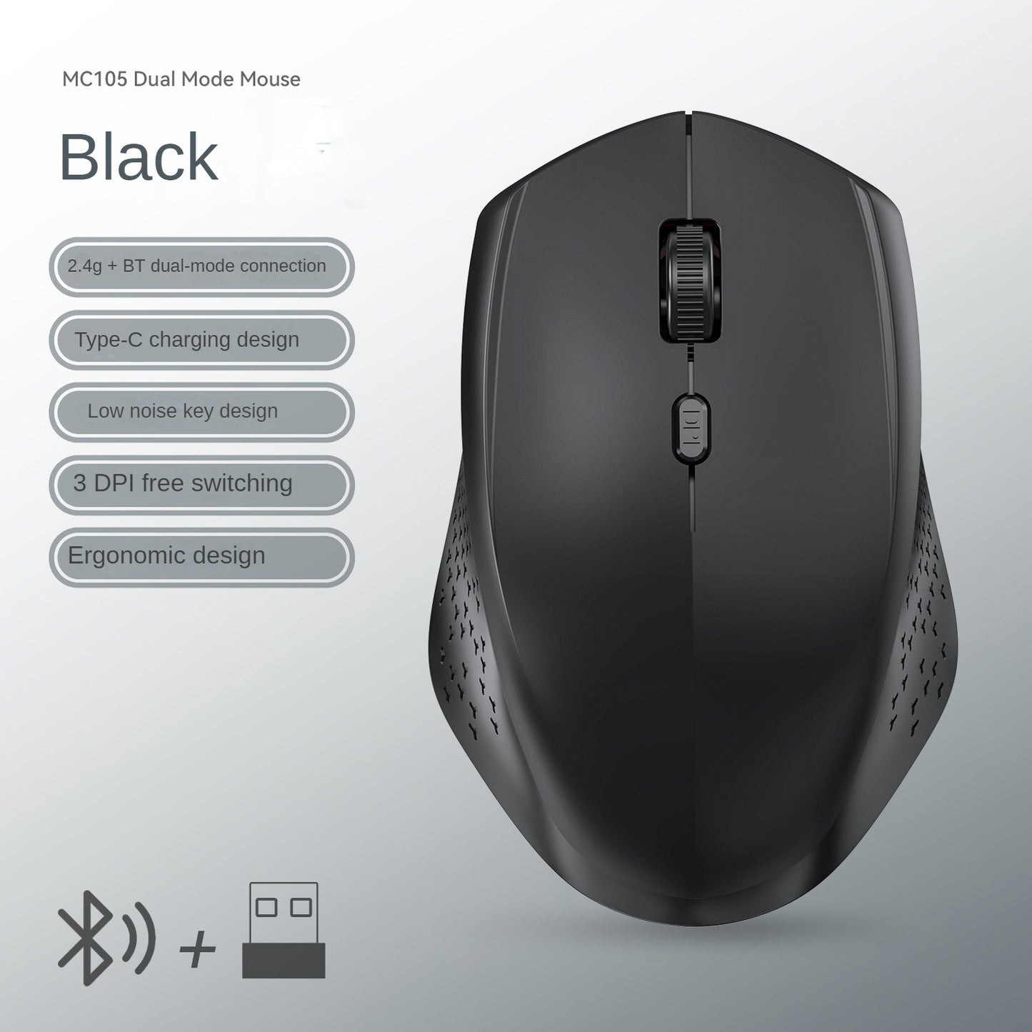Dual Mode Bluetooth 52 Mouse Silent Wireless Gaming Mouse Rechargeable For Laptop And PC 10