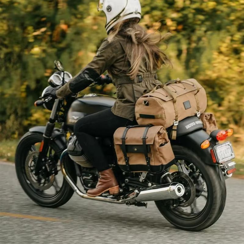 Universal Waterproof Motorcycle Rear Luggage Rack Bag  Durable Travel Tail Pack For BMW Yamaha Hond 4