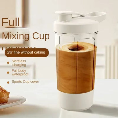 Portable Electric Protein Shaker Bottle – USB Rechargeable 450ml Blender Cup for Fitness & Workout