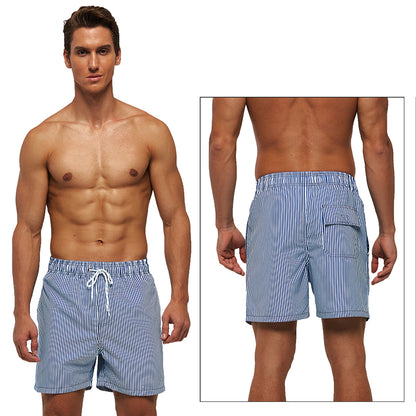 Mens Beach Shorts, Summer Surf Swimwear, Fitness Workout Trunks with Pockets, Sportswear Pants
