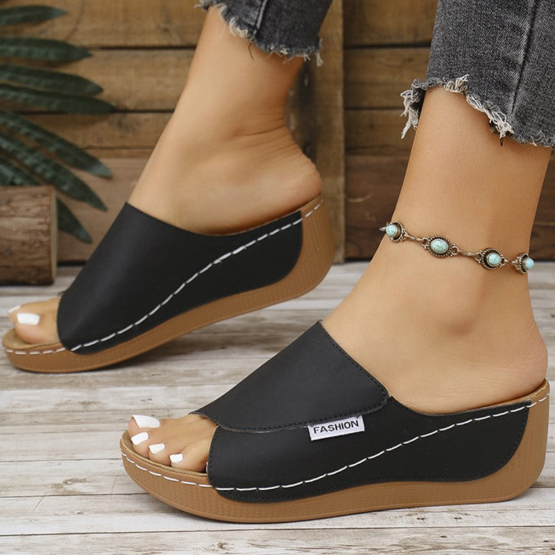 Stylish Summer Women Shoes Sandals NonSlip Wedge Slides Party Slippers  Ladies Footwear For Casual  3