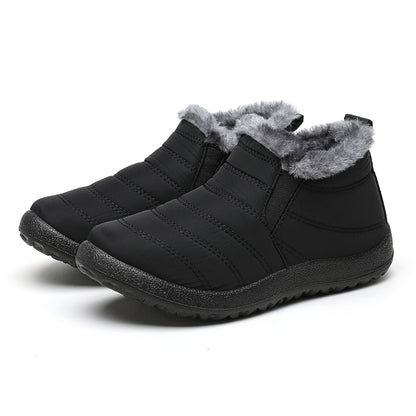 Mens Snow Waterproof Boots Warm Fur Ankle Platform SlipOn Winter Shoes Durable Plush Work Footwear 5