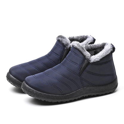Mens Snow Waterproof Boots Warm Fur Ankle Platform SlipOn Winter Shoes Durable Plush Work Footwear 6