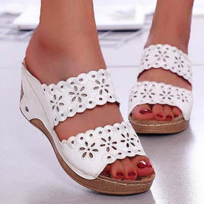 Stylish Summer Women Shoes Sandals, Non-Slip Slip On Wedge Sandals, Retro Ladies Footwear & Casual Women Slippers