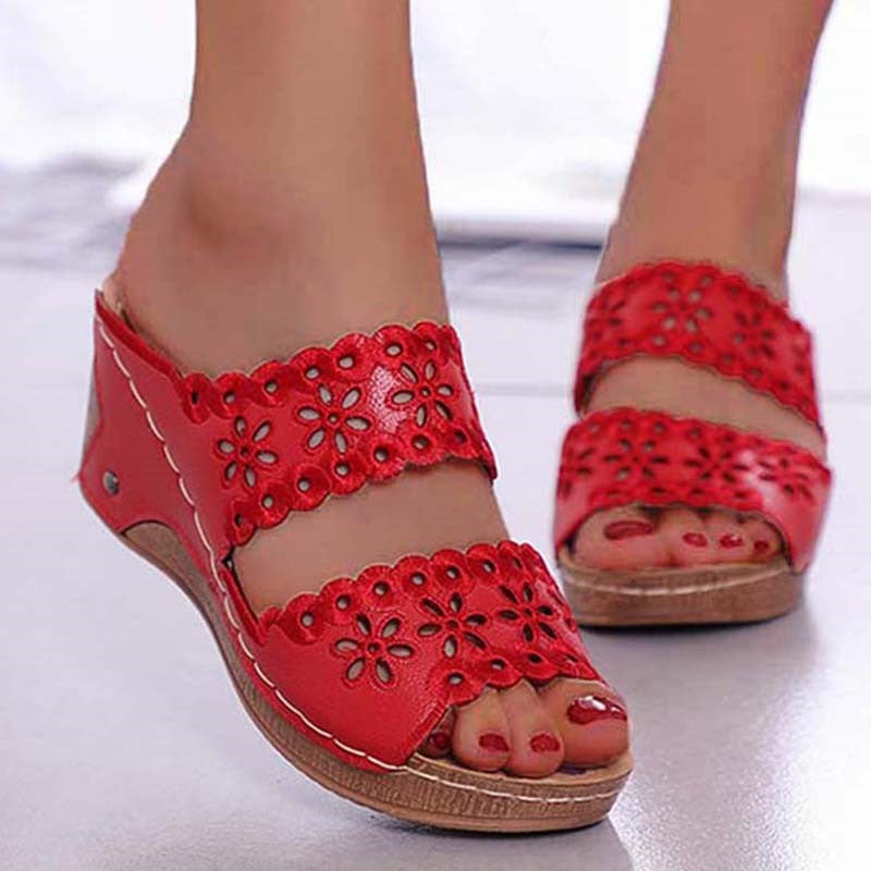 Stylish Summer Women Shoes Sandals NonSlip Slip On Wedge Sandals Retro Ladies Footwear  Casual Wome 1