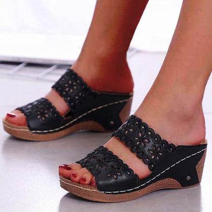 Stylish Summer Women Shoes Sandals NonSlip Slip On Wedge Sandals Retro Ladies Footwear  Casual Wome 3