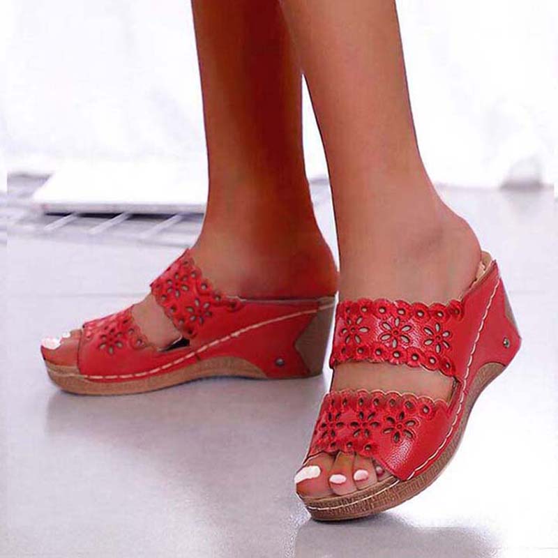 Stylish Summer Women Shoes Sandals NonSlip Slip On Wedge Sandals Retro Ladies Footwear  Casual Wome 5