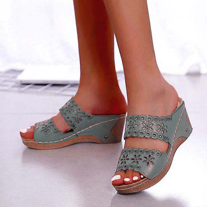 Stylish Summer Women Shoes Sandals NonSlip Slip On Wedge Sandals Retro Ladies Footwear  Casual Wome 6