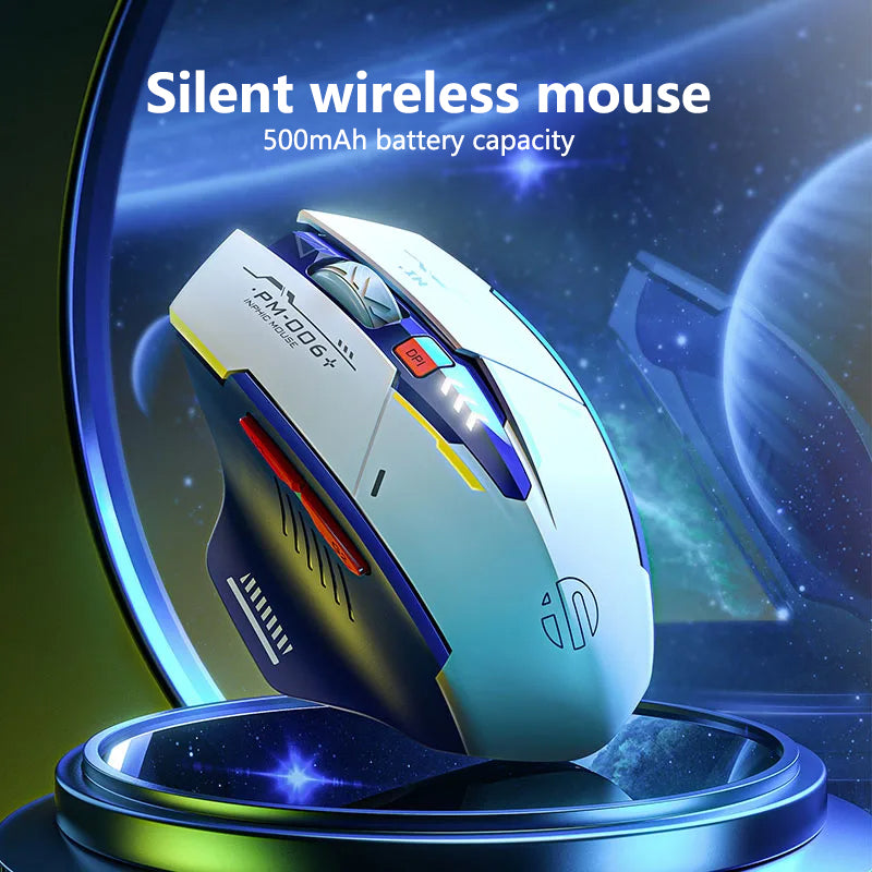 Rechargeable Silent Wireless Mouse, Battery Level Display, Computer PC Laptop, Gaming Office Mouse